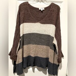 She + Sky Scoop Neck Knit Sweater